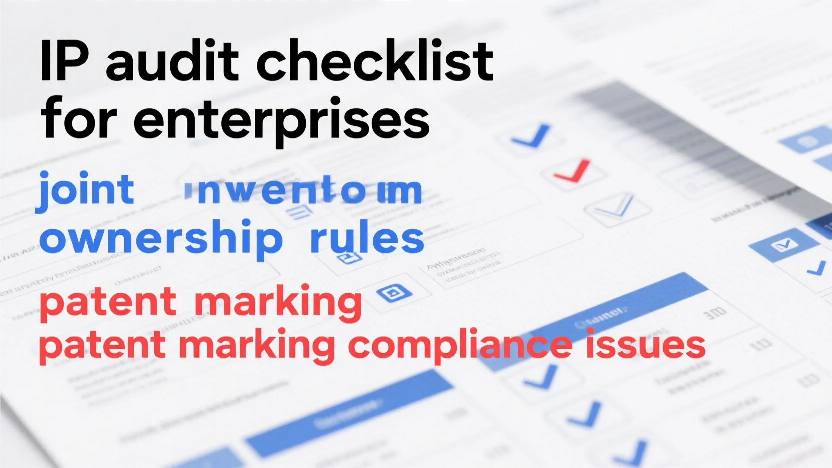 Comprehensive Guide: Joint Invention Ownership Rules, Patent Marking Compliance, and IP Audit for Enterprises
