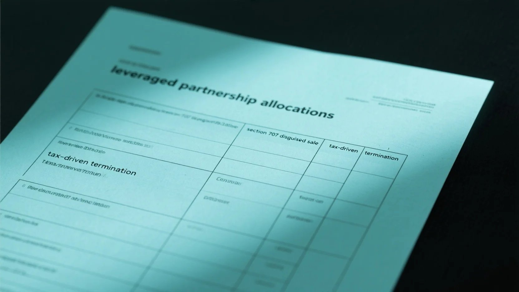 Understanding Leveraged Partnership Allocations, Section 707 Disguised Sale, and Tax – Driven Termination: Court Cases, Definitions, and Tax Impacts